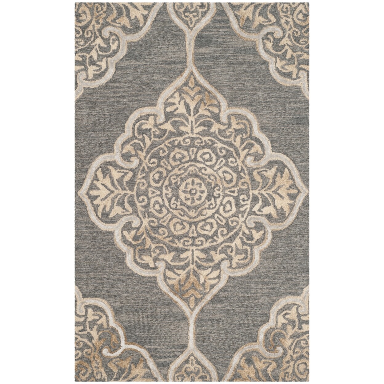 SAFAVIEH Dip Dye DDY510B Handmade Slate / Beige Rug