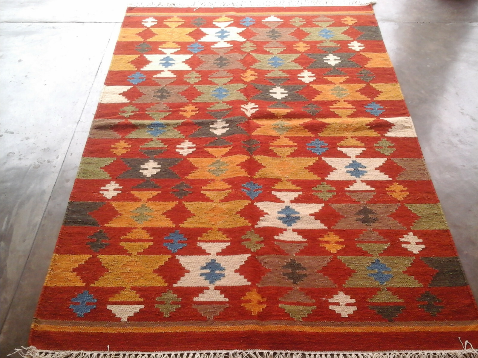 Vintage Geometric Nomad Kilim Rug 4′ x 6′ Afghan Oriental Area Rug 4×6 feet