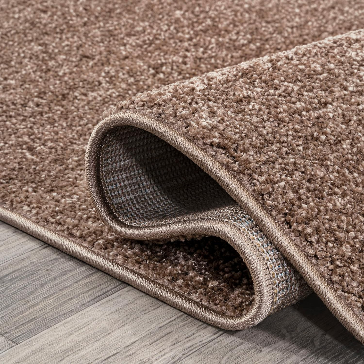 Haze Solid Low-Pile Brown Indoor Area Rug 12X15, Coastal,Bohemian,Minimalist,Cla