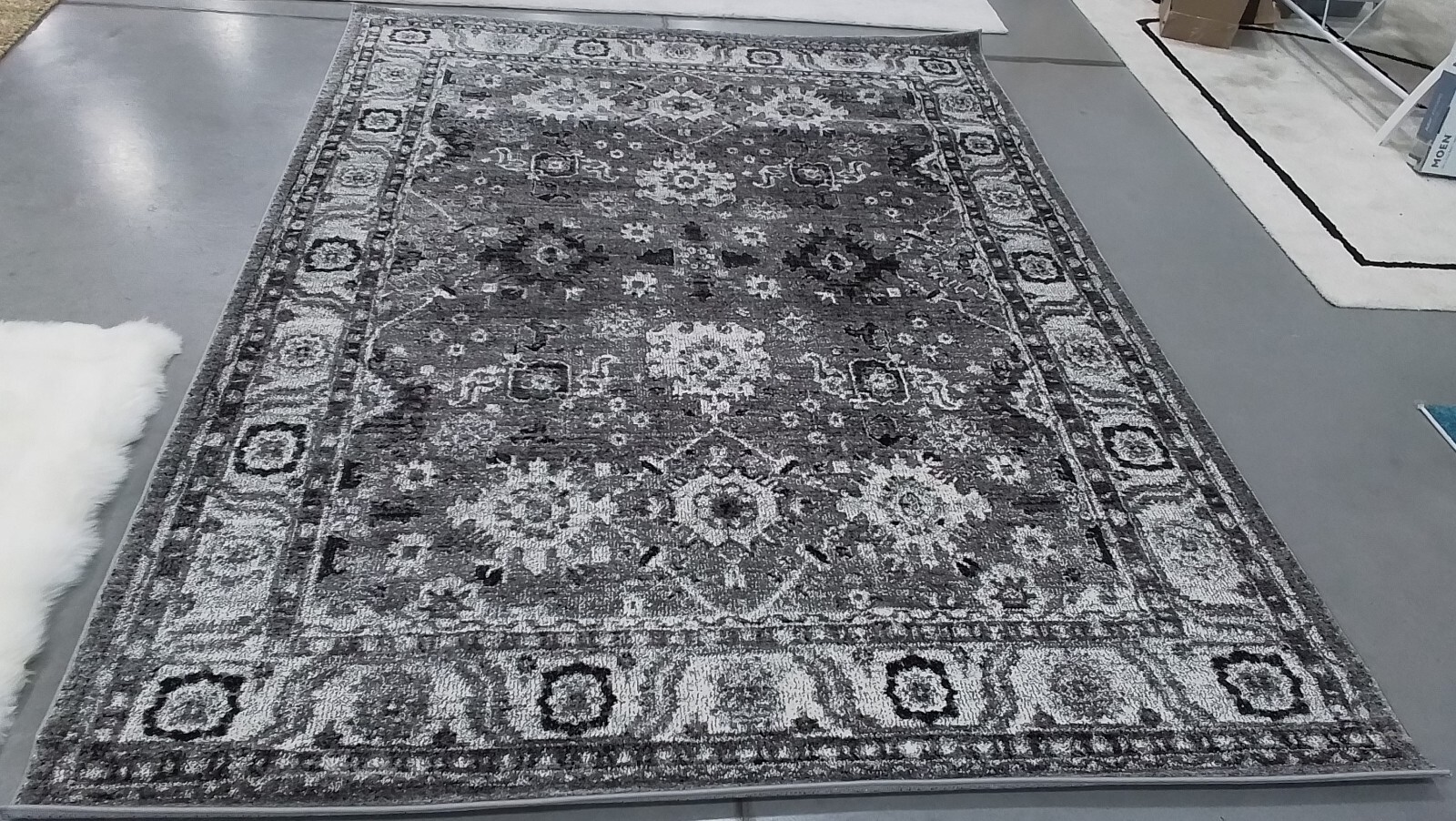 GREY / BLACK 6′-7″ x 9′-0″ Back Stain Rug, Reduced Price 1172765870 VTH214K-6