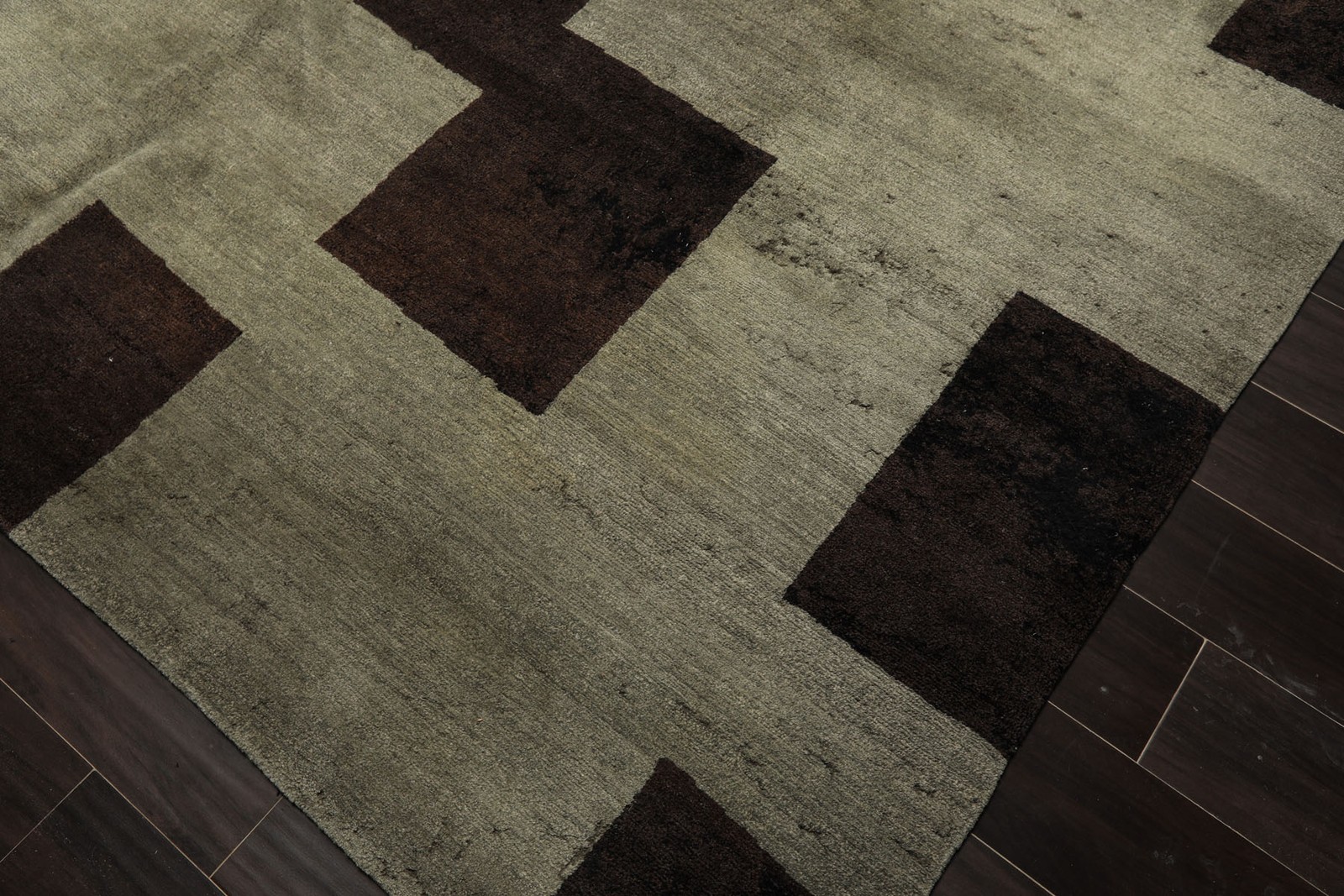 8×10 Tibetano Hand Knotted Wool & Silk Celadon Tibetan Modern Rug