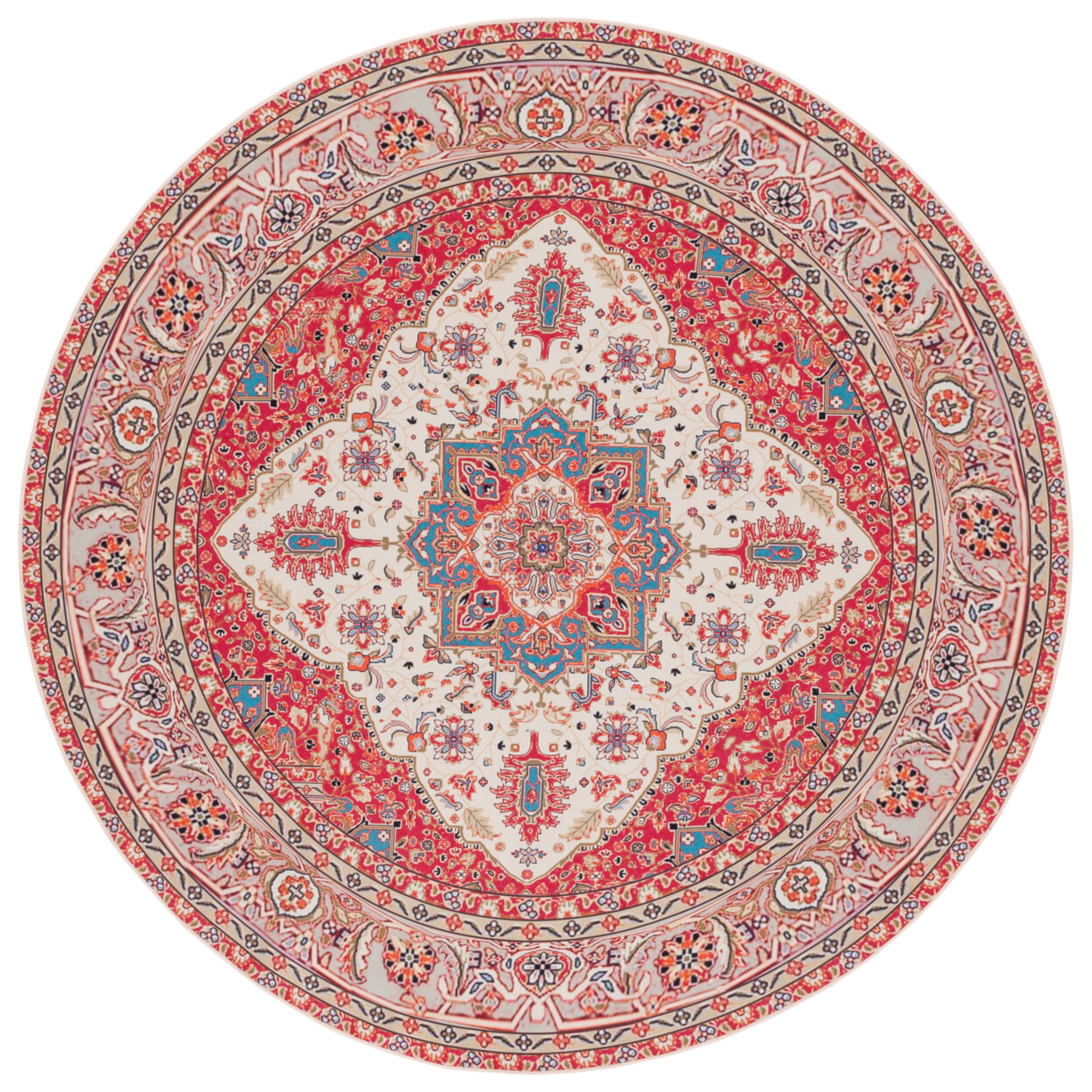 SAFAVIEH Tucson Collection TSN107Q Red / Beige Rug