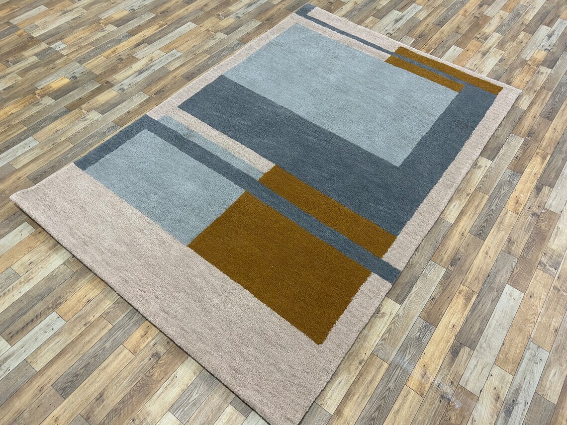 Rug Hand Tufted Wool Area Rug New Geometric Abstract Design Premium Quality Hand