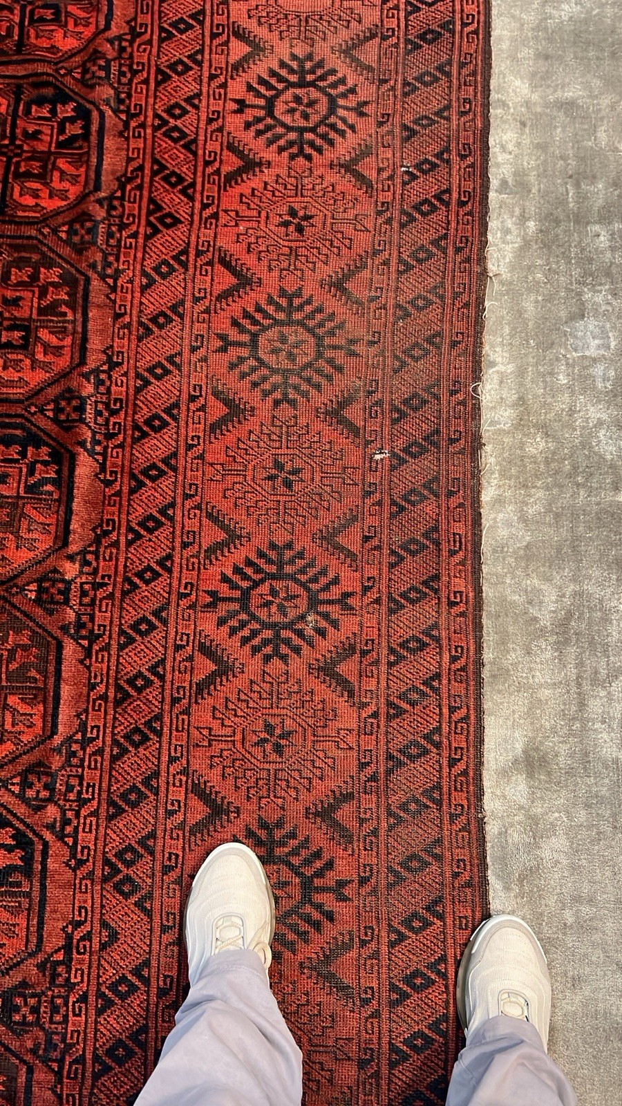 Exquisite Mid-Century Hand-Knotted Afghan Tekke Bokhara Rug – 11.8 ft x 7.9 ft