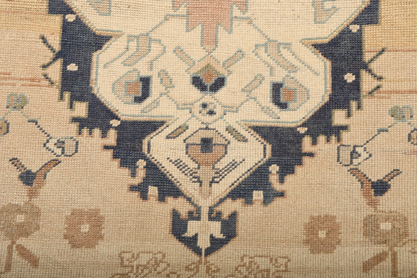 Beige Turkish Vintage Hereke Rug 4×8 Hand-Knotted Wool Carpet