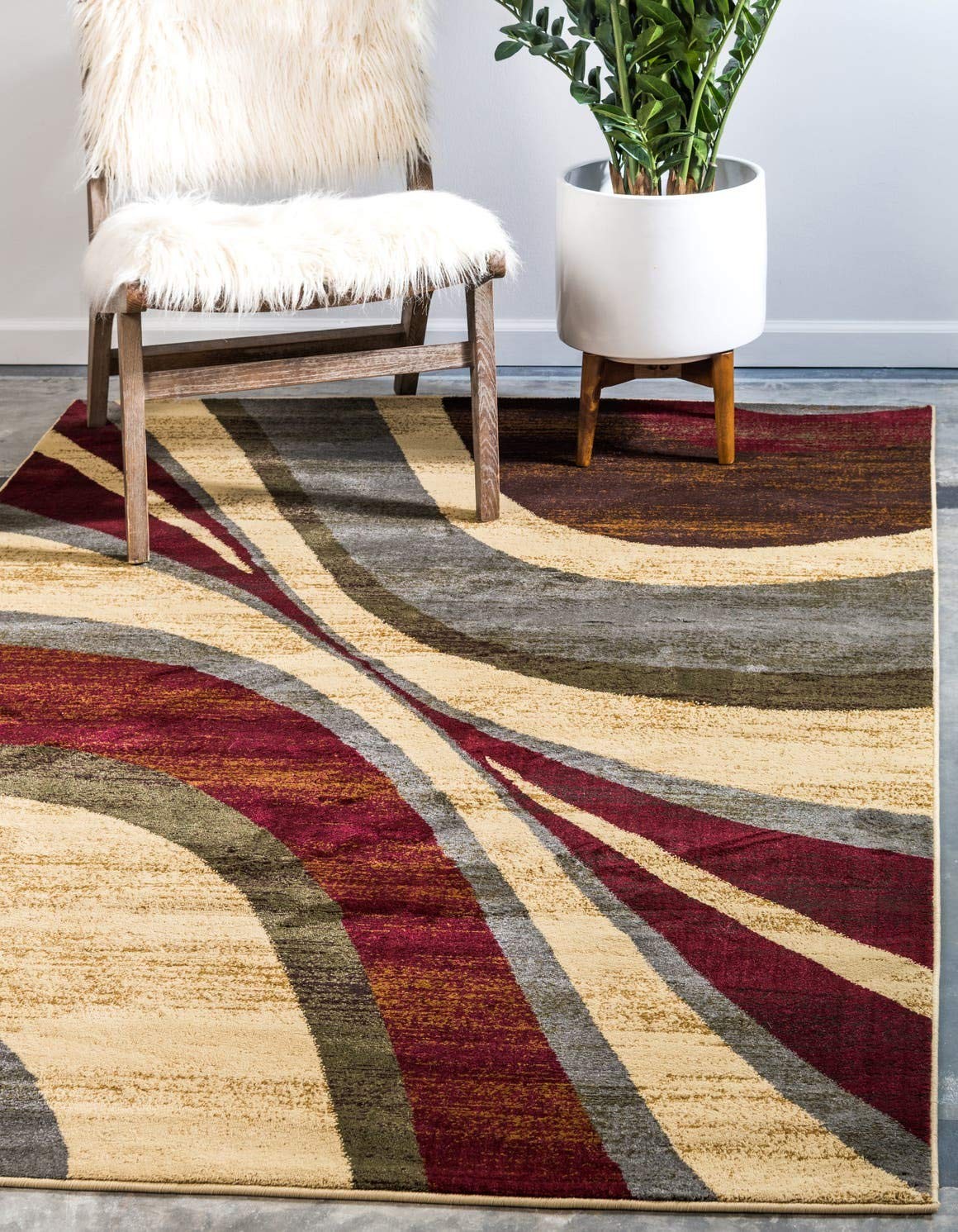 Barista Collection Area Rug – Ngada (4′ 1″ x 6′ 1″ Rectangle, Beige/ Red)