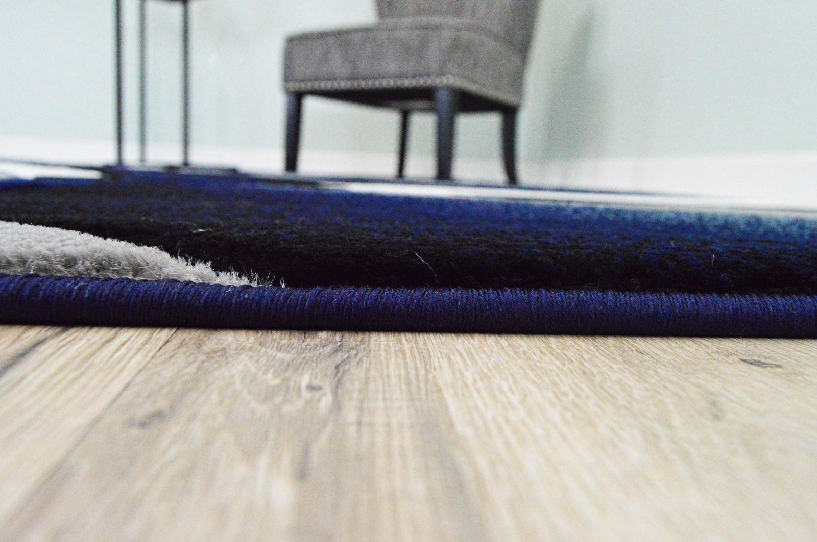 Premium Carved Modern Contemporary Abstract Rug 2305 Navy Blue 2’2”x7’4”