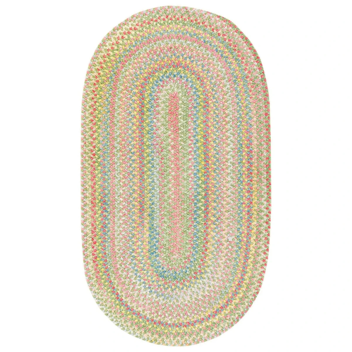 Capel Rugs Soft Cotton Chenille Country Braided Rug Babys Breath Green 240