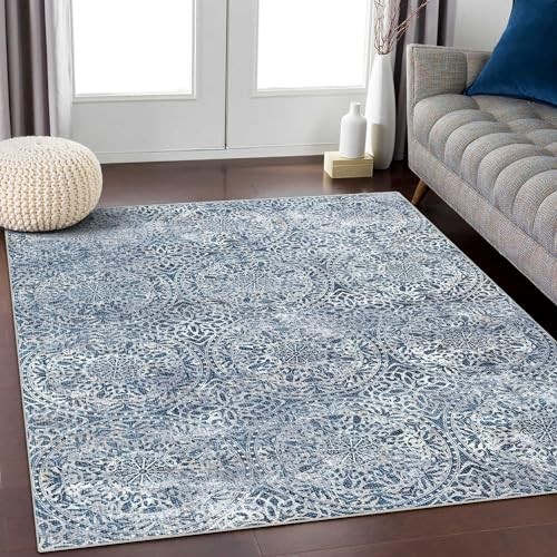3×5 Rug, Small Area Rug for Living Room, 3′ x 5′ (Rectangular) Bohemia-blue