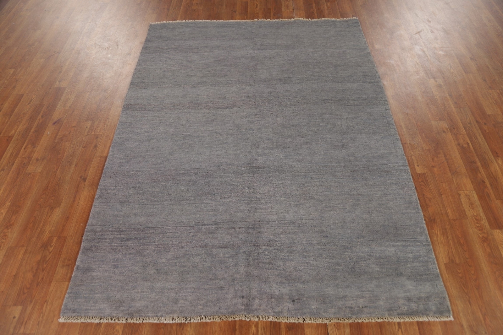 Versatile Gabbeh Solid Design Grey Wool Modern Foyer Rug Ideal for Any Room 5×7