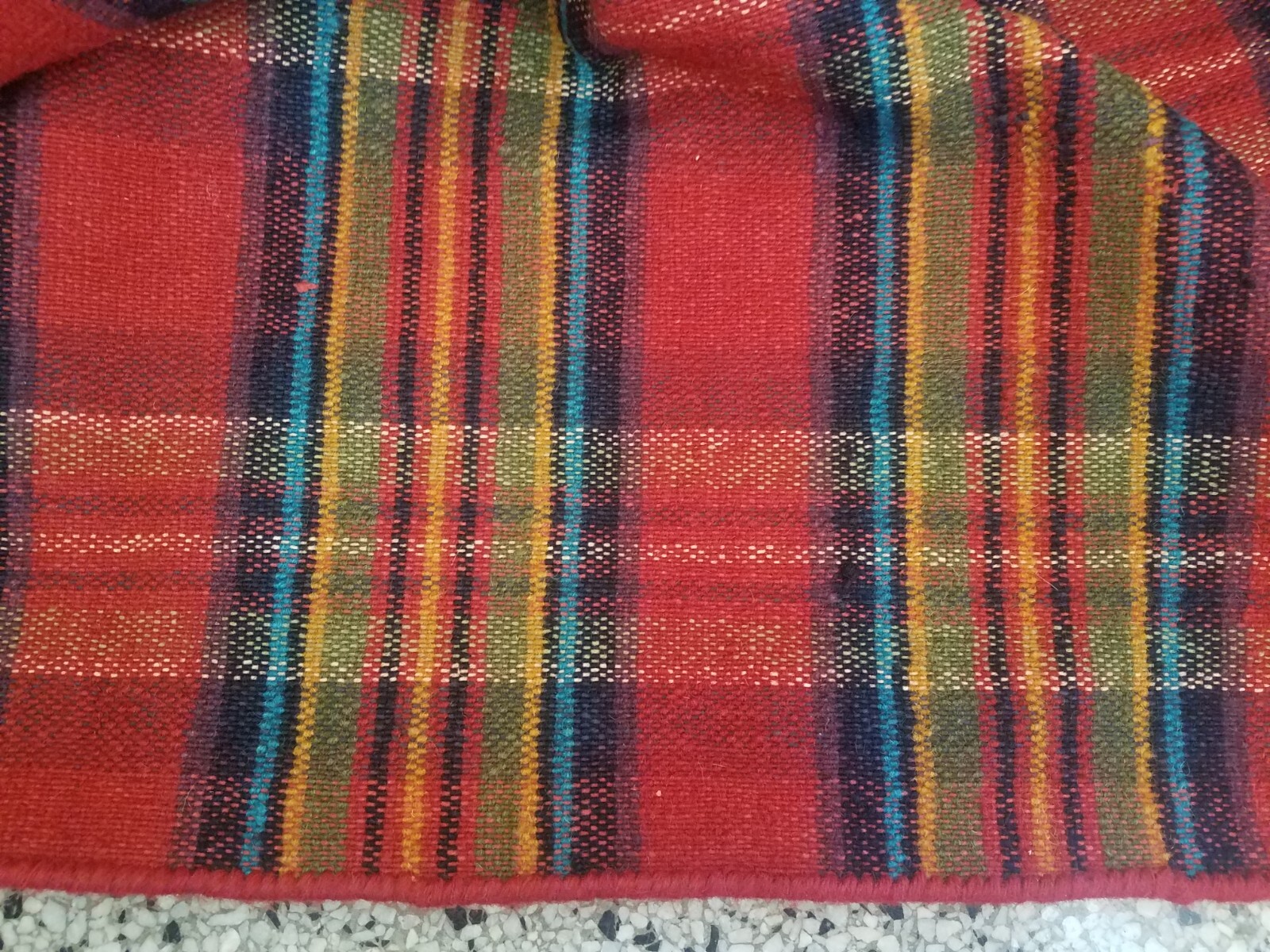Loomed plaid wool rug stark carpet – Log Cabin Red – Interior Design