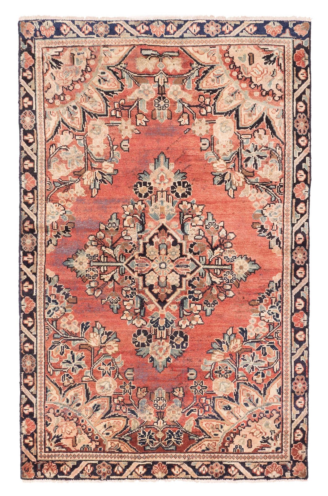 Traditional Vintage Hand-Knotted Area Rug 3’10” x 6’3″ Oriental Wool Carpet