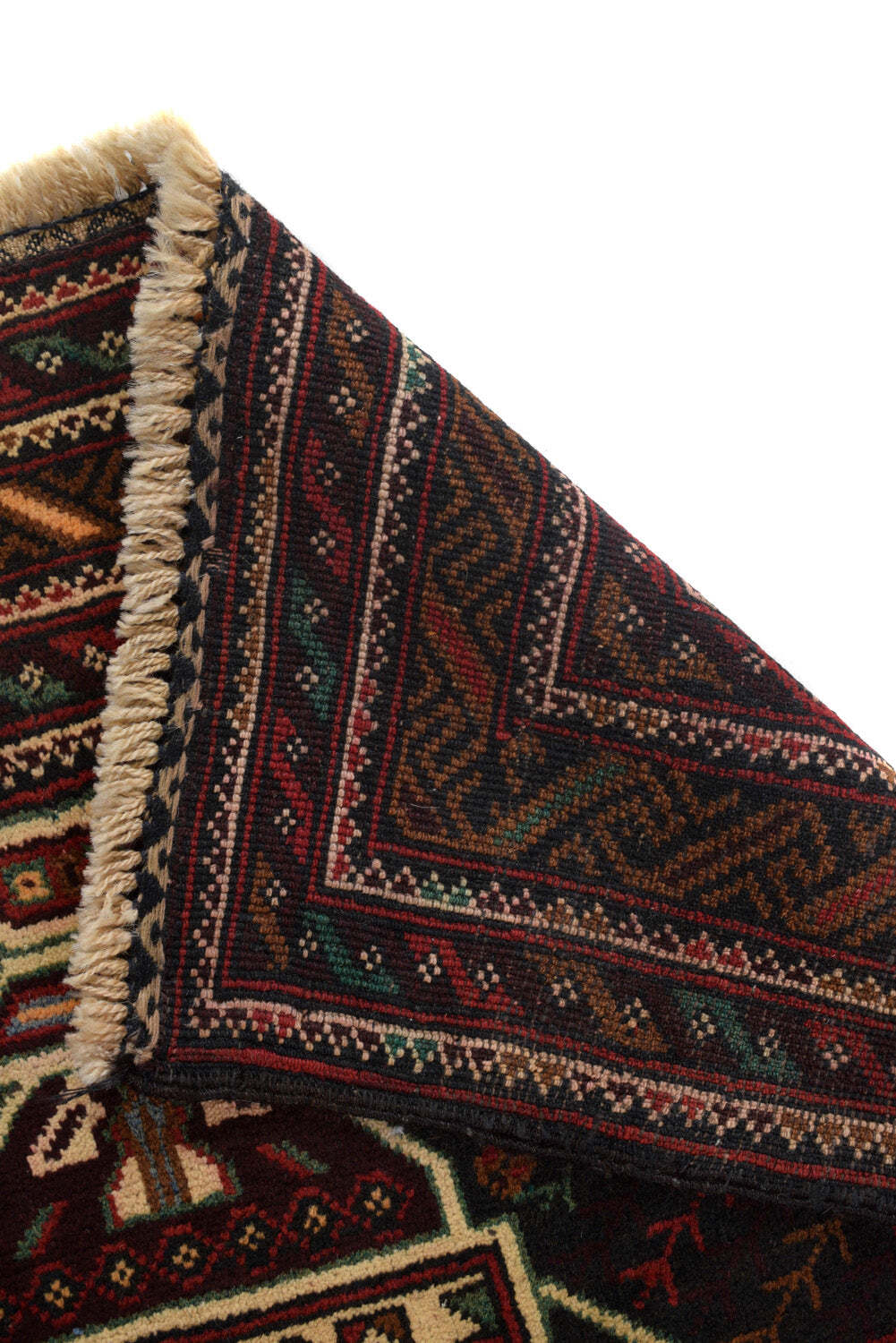 3×5′ Black Tribbal Wool afghan Baluchii Rug # P1279