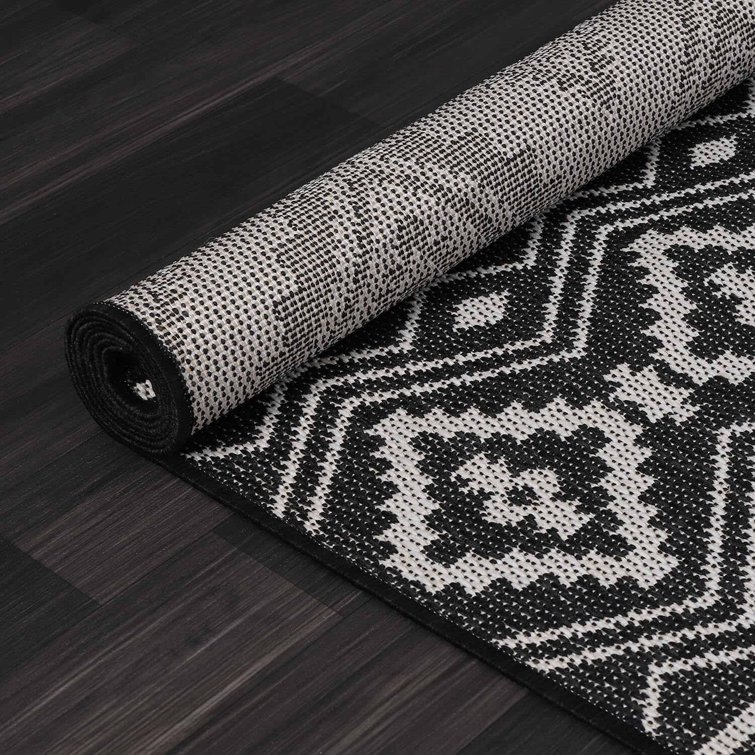 Waikiki Boho Indoor Outdoor Rug 5X7, Washable outside Carpet for Patio, Deck, Po