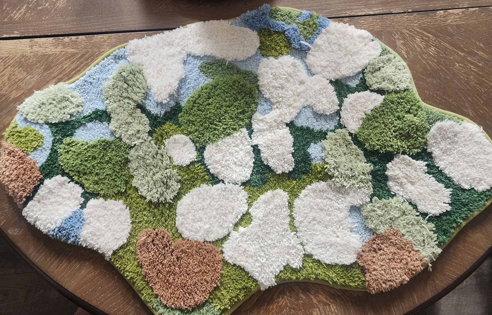 Textured Green and Brown Abstract Rug