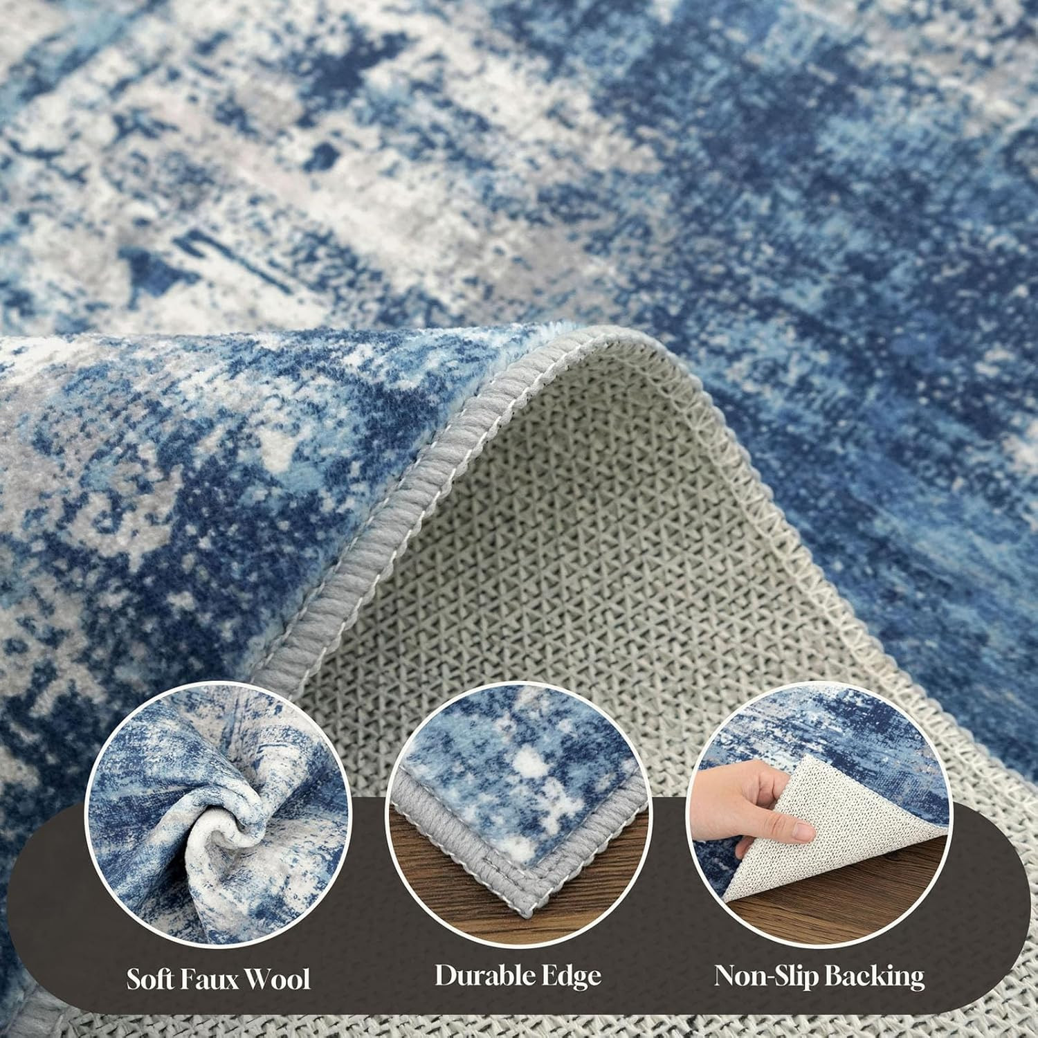 Abstract Small Area Rug 2X3 Entryway Rugs Washable Indoor Door Mat Entrance, Non