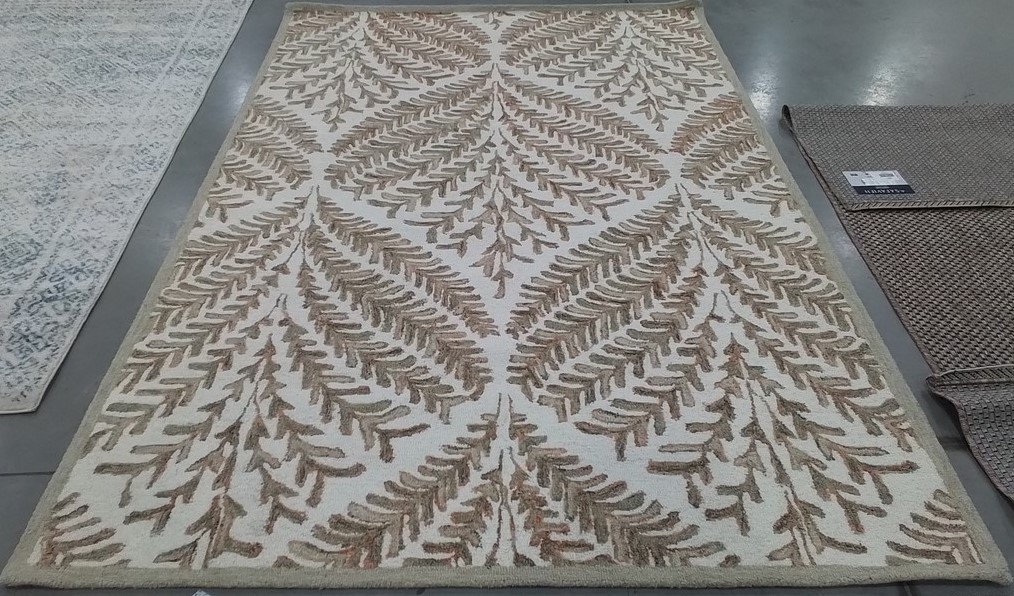 IVORY / BROWN 6′-0″ x 9′-0″ Back Stain Rug, Reduced Price 1172806404 CPR208T-6
