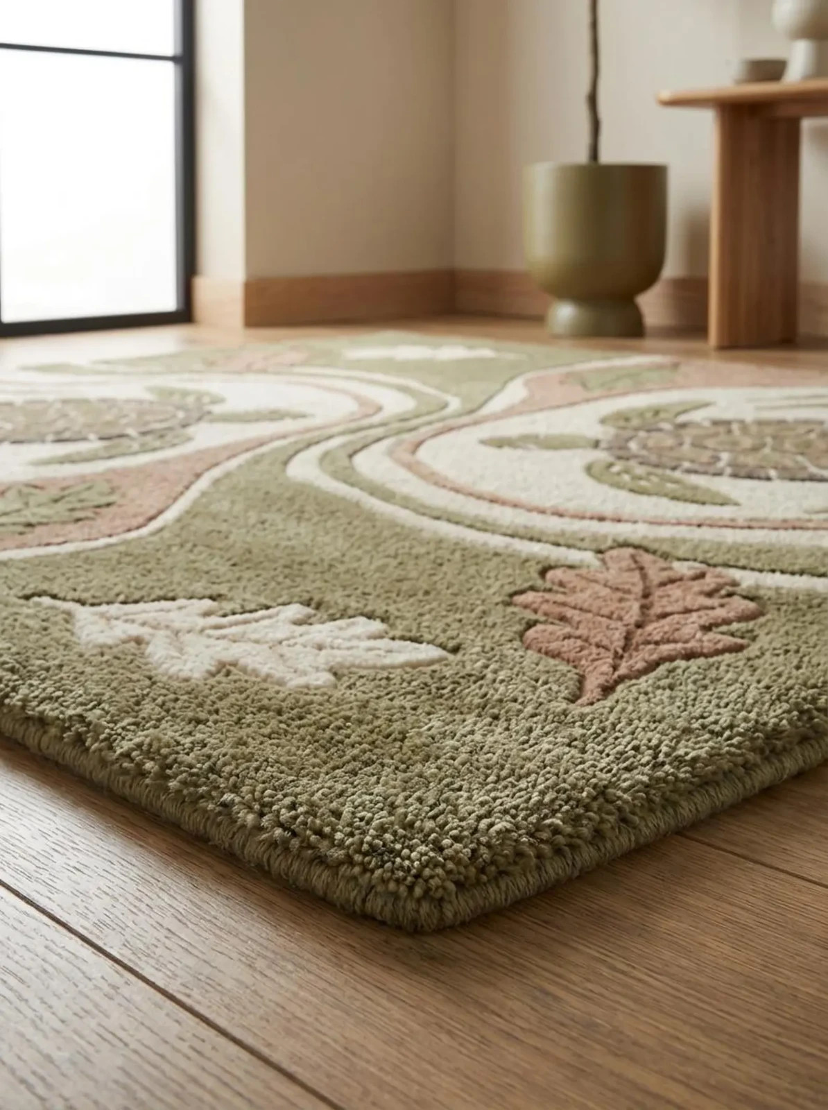 Hand Tufted Wool Turtle Area Rug Nature Coastal Living Room Decor modern rug