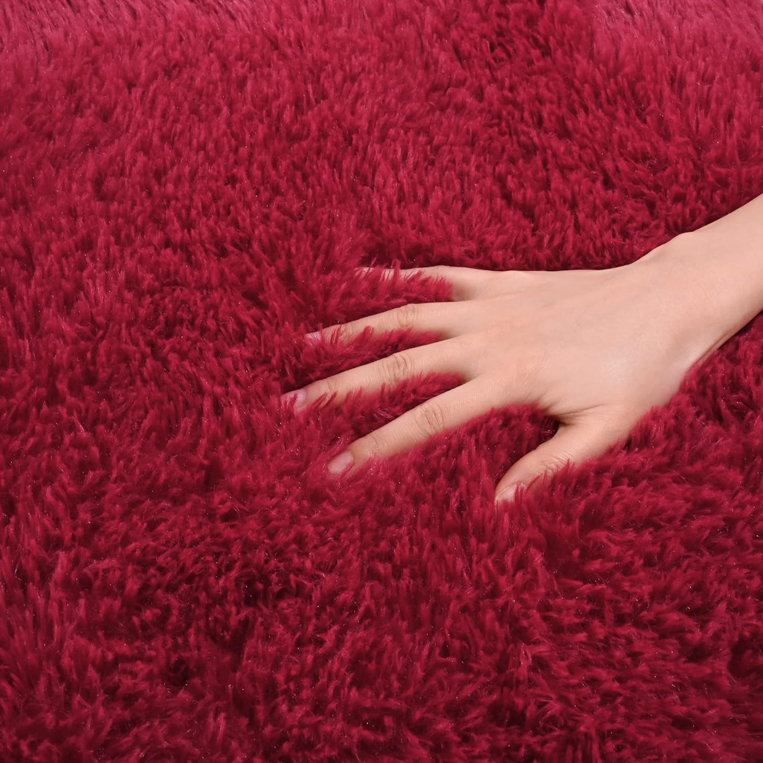 Wine Red Rug 4X6 Rugs for Bedroom Fluffy Christmas Area Rug Soft Living Room Sha