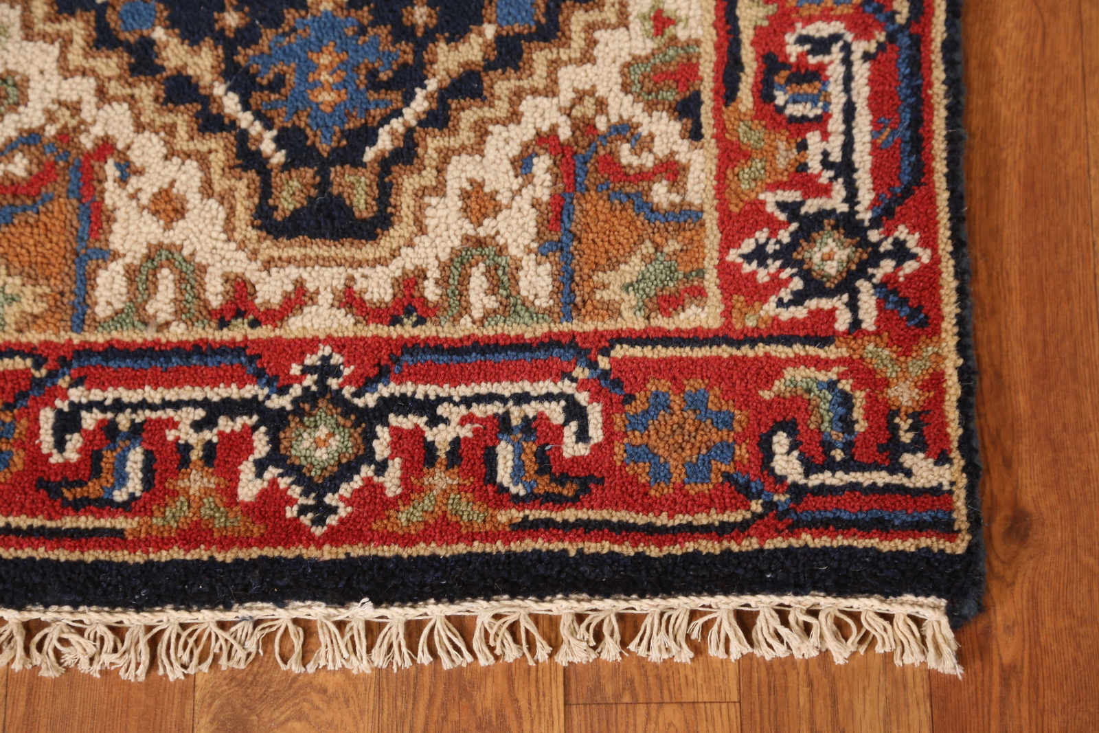 Navy Blue Heriz Serapi Beauty Hand-Knotted Indian Accent Carpet in Wool 2×3 ft