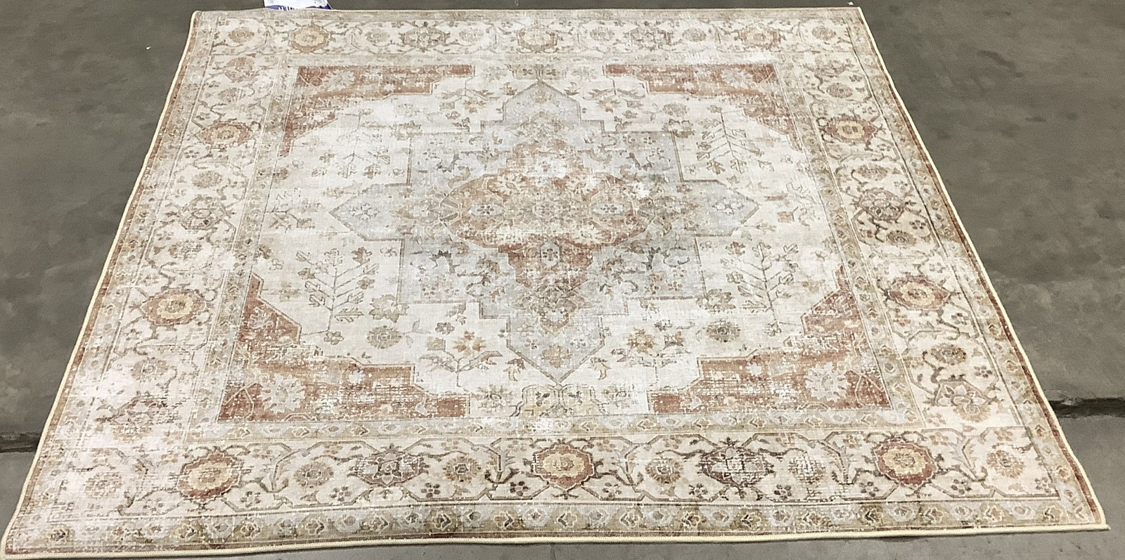 LIGHT GREY / RUST 5′-0″ x 5′-0″ Flaw in Rug Reduced Price 1172685098 TSN105F-5SQ