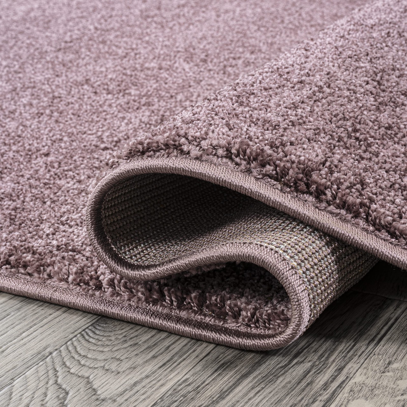 Jonathan Y Haze Solid Low-Pile Light Purple 6 Round Indoor Area Rug