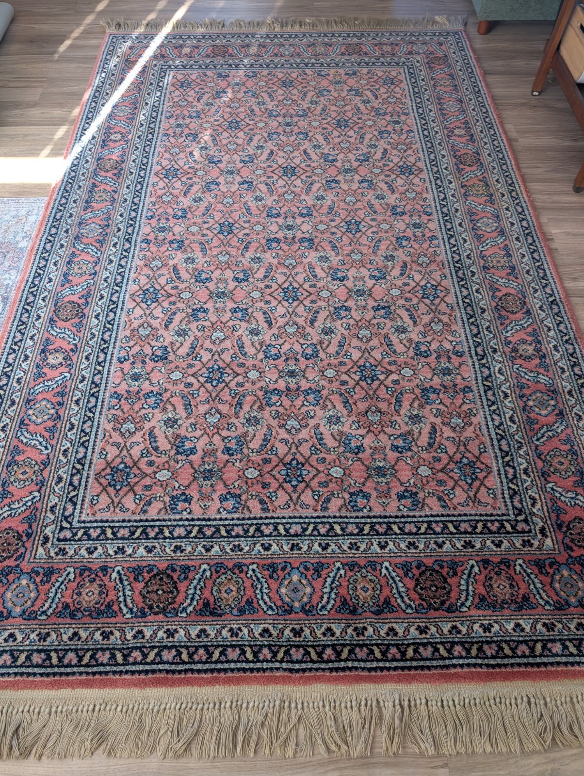 6×9 Karastan Antique Fereghan 754 100% Wool Rug Vintage Rare Pink Good Condition