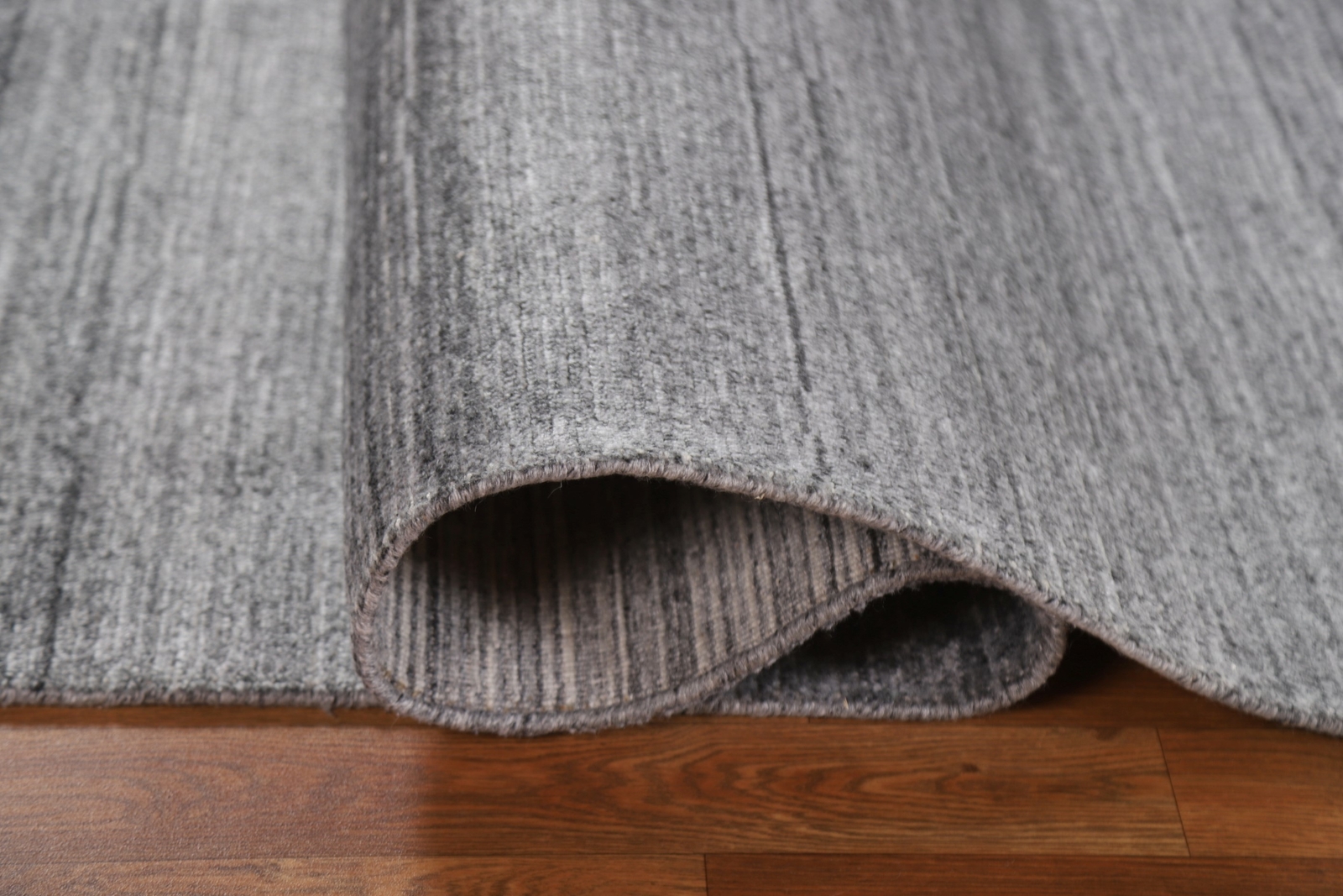 Contemporary Modern 4’x6′ Gray Rug Gabbeh Indian Hand-Knotted Solid Rug