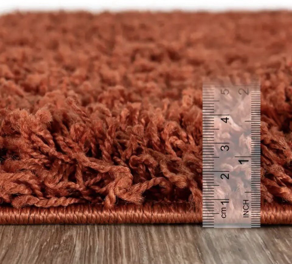 Unique Loom Solid Shag Collection Area Rug 2X3 Terracotta 3127830