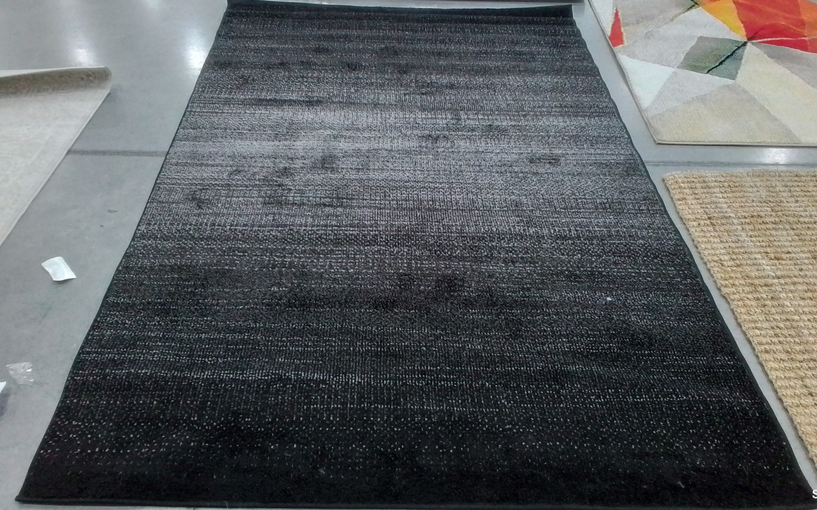 BLACK / GREY 5′-1″ x 7′-6″ Pulled Thread Rug, Reduced Price 1172792247 ADR183F-5