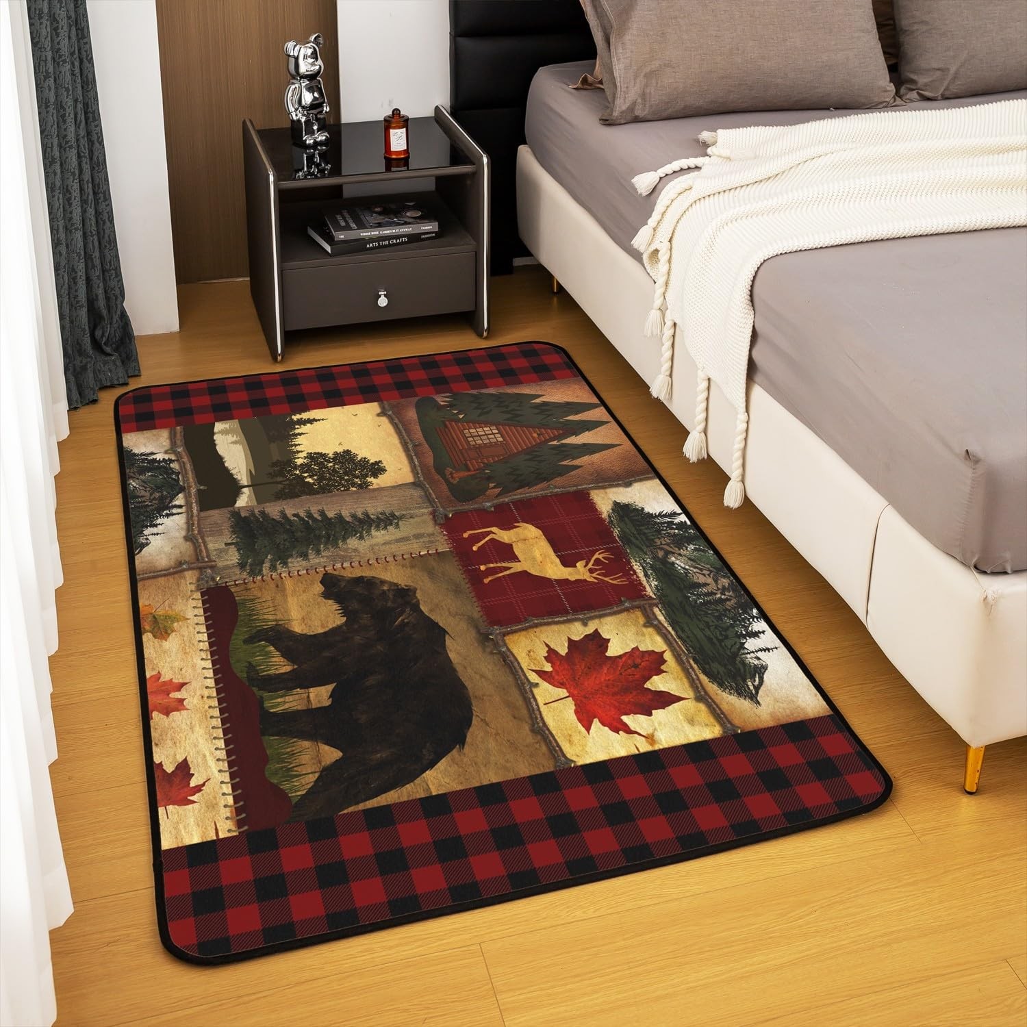 Erosebridal Bear Cabin Plaid Area Rug 66 X 411 For Home Dormrustic Farmhouse