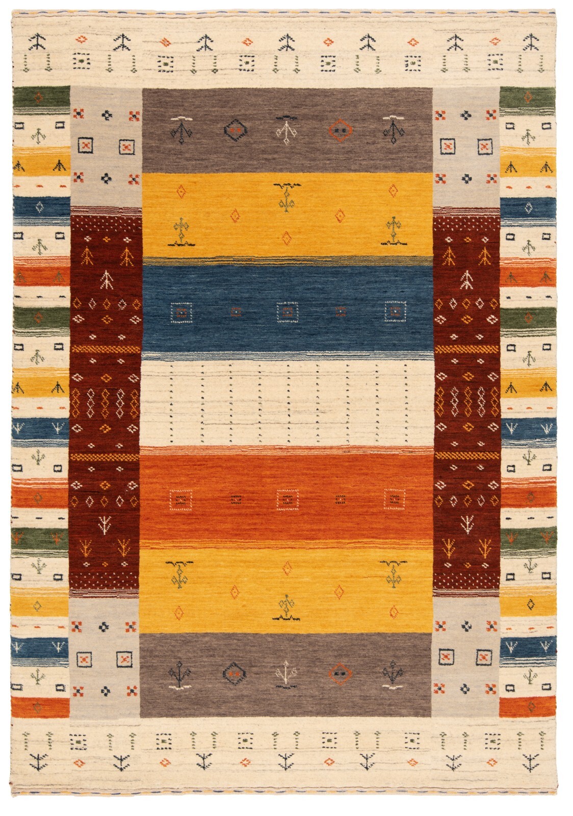 Handloom Handwoven Oriental Carpet 185×142 Cm – Modern, Wool, Carpet, Rug, Beige