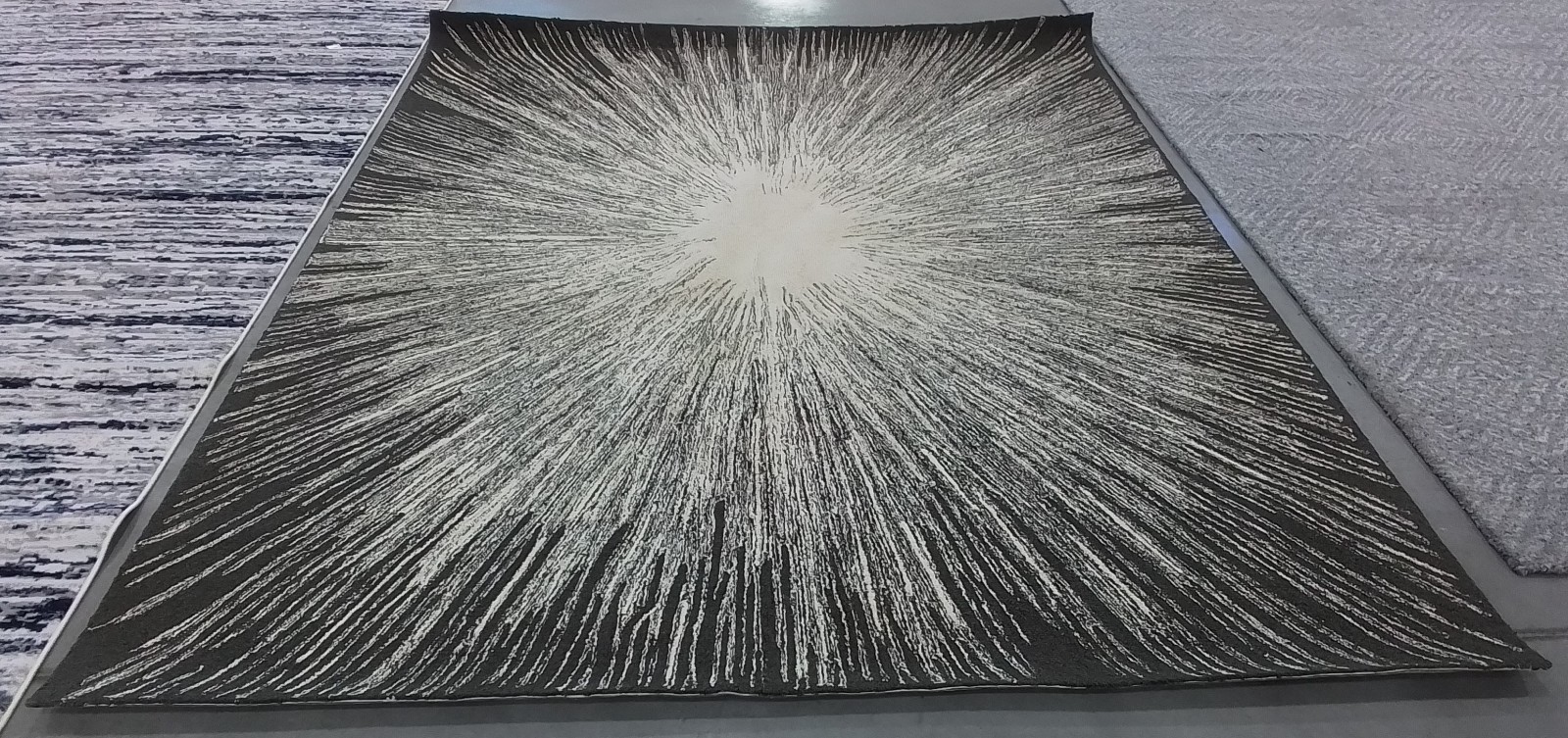 IVORY / CHARCOAL 8′-0″ x 10′-0″ Hole in Rug, Reduced Price 1172784262 ABT375H-8