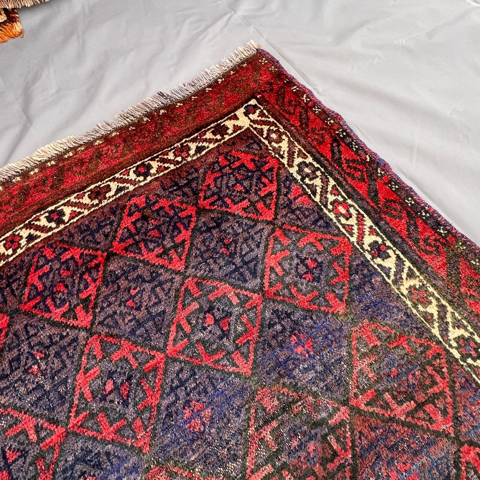 Nomadic Afghan Vintage Baluchi Rug – Rustic Tribal Wool Carpet, 5’4 x 8’7 ft