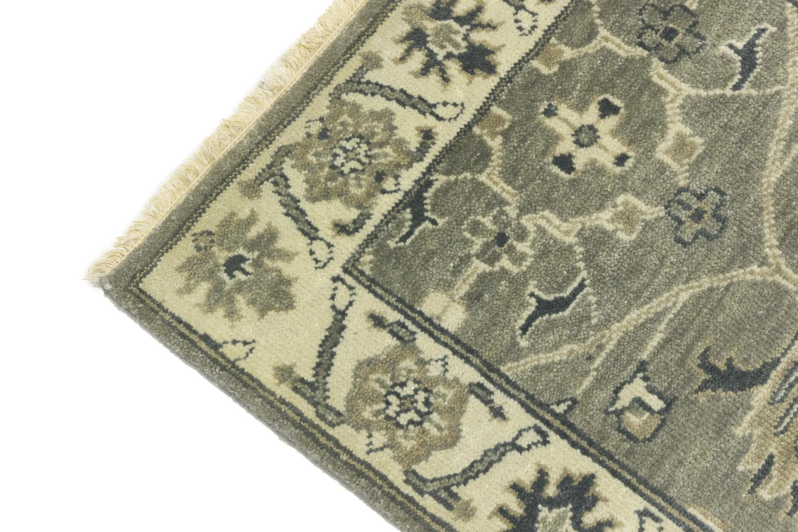 2X3 ft Handmade Oushak Chobi Peshawar Oriental Rug Floral Design Bathroom Decor