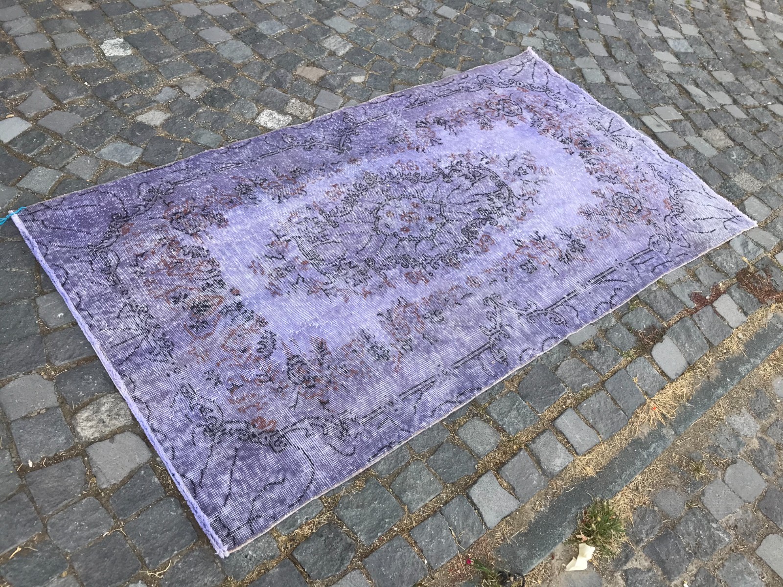 Bohemian Area Rug Handmade Wool Rug Turkish Vintage Traditional Rug 3,7 x 6,8 ft