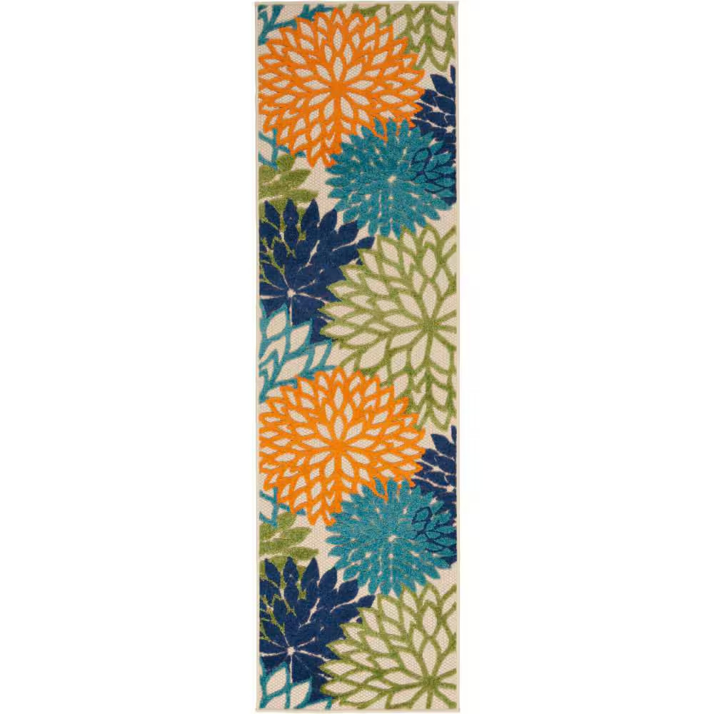 Aloha Multicolor 2 Ft. X 6 Ft. Kitchen Runner Floral Contemporary Indoor/Outdoor