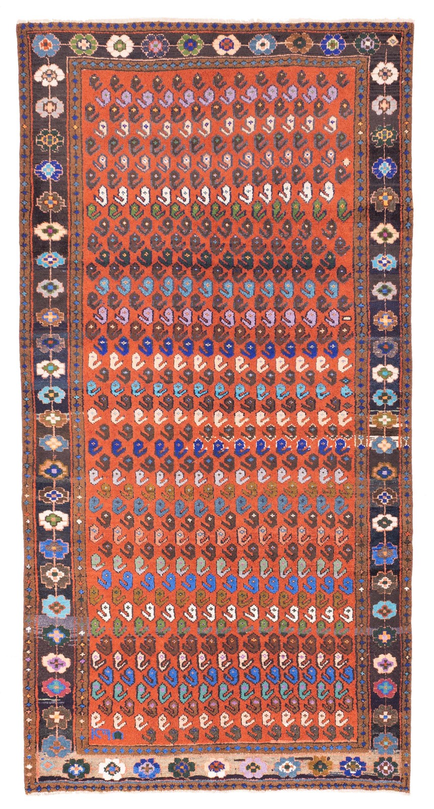 Hand Knotted Area Rug 4’11” x 9’7″ Traditional Oriental Wool Carpet