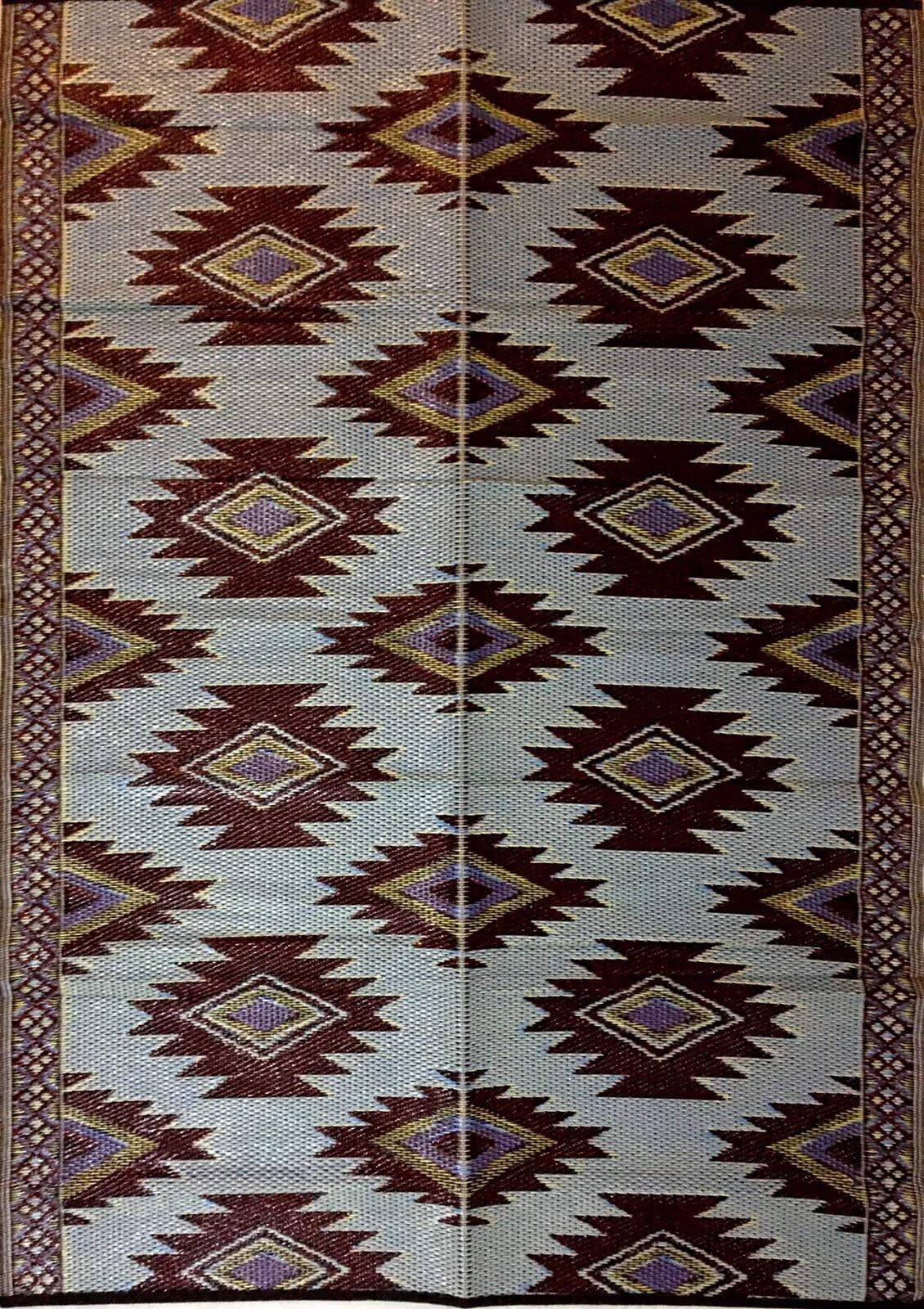 B-USA Outdoor Patio Rugs Plastic Straw Rug RV Red, Black, SkyBlue, yellow Color