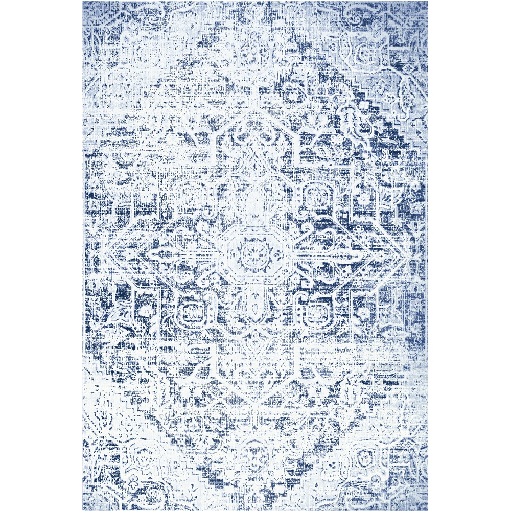 8×10 Home Dynamix Blue Floral Faded Worn Area Rug 2491-300 – Aprx 7′ 9″ x 10′ 2″