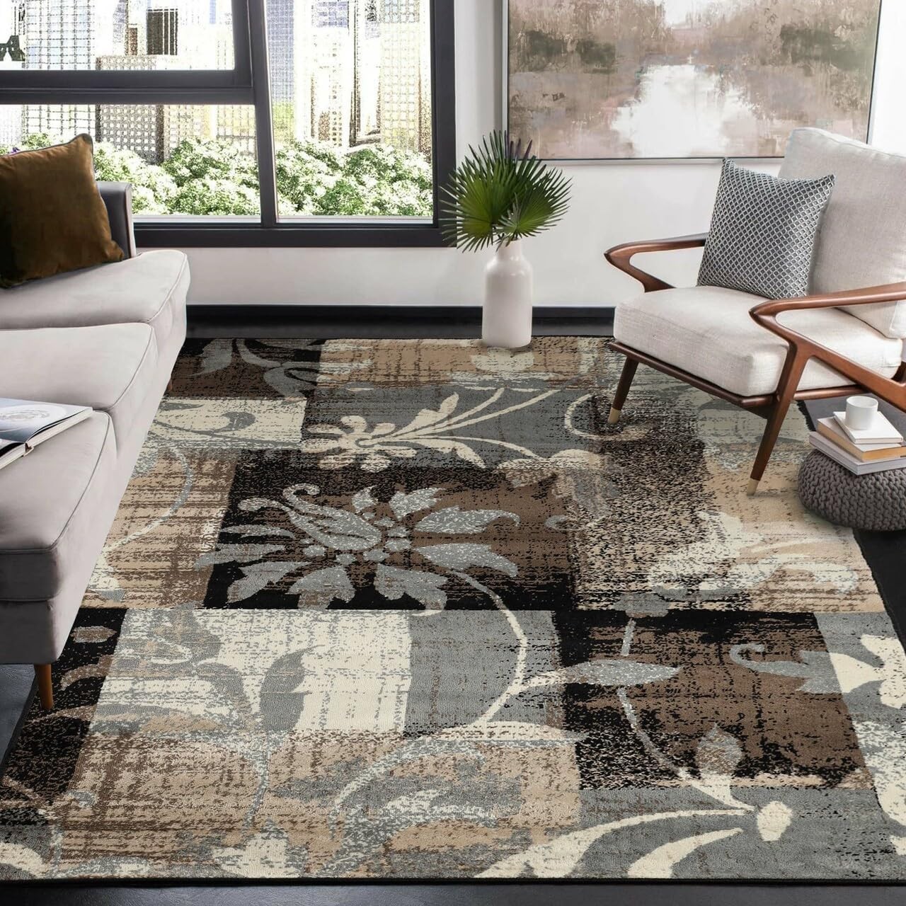 Indoor Area Rug, Jute Backed, Perfect for Office, Living/Dining Room, Bedroom…
