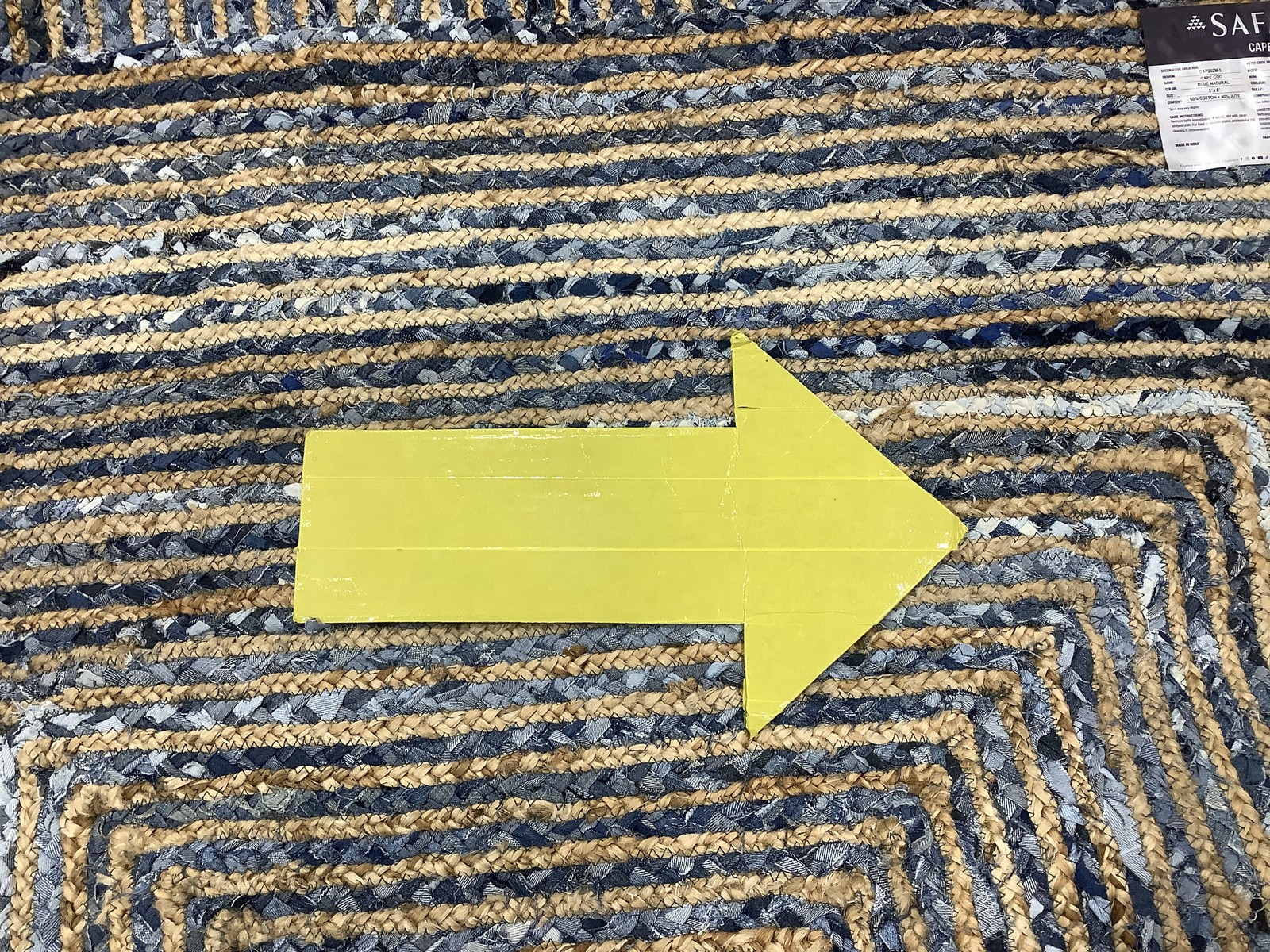 BLUE NATURAL 5′-0″ x 8′-0″ Broken Thread Rug, Reduced Price 1172682509 CAP202M-5