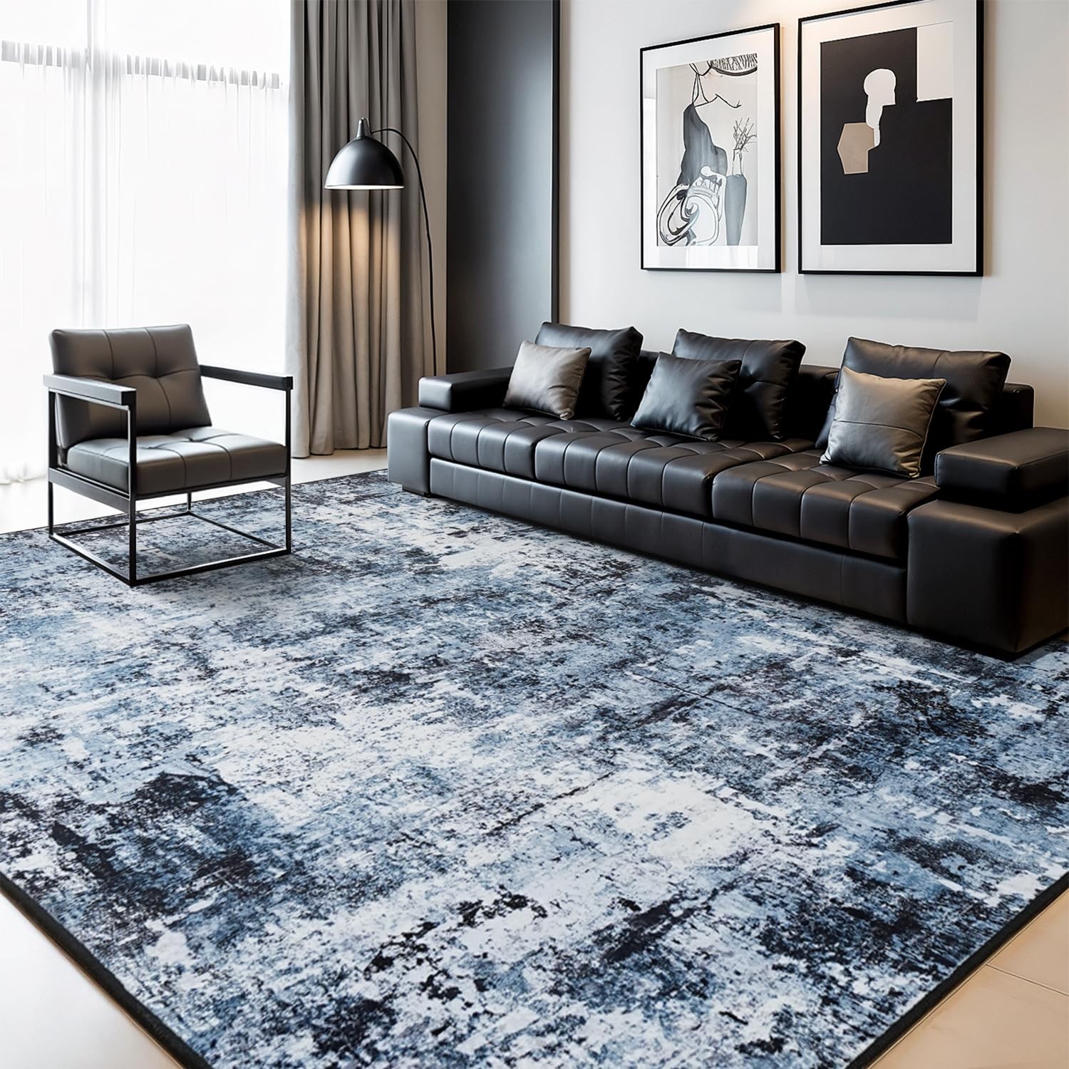 8×10 Area Rugs for Living Room, Washable Large Rug Stain-Resistant Low Pile, …