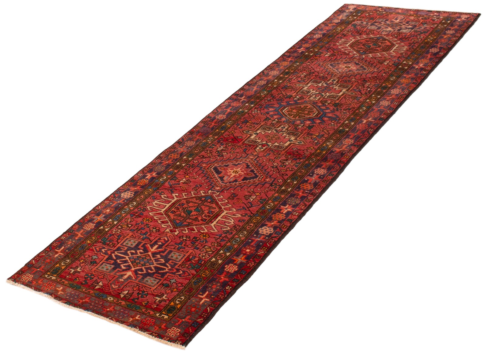 Vintage Hand-knotted Runner Rug 3’3″ x 11’0″ Traditional Oriental Wool Carpet