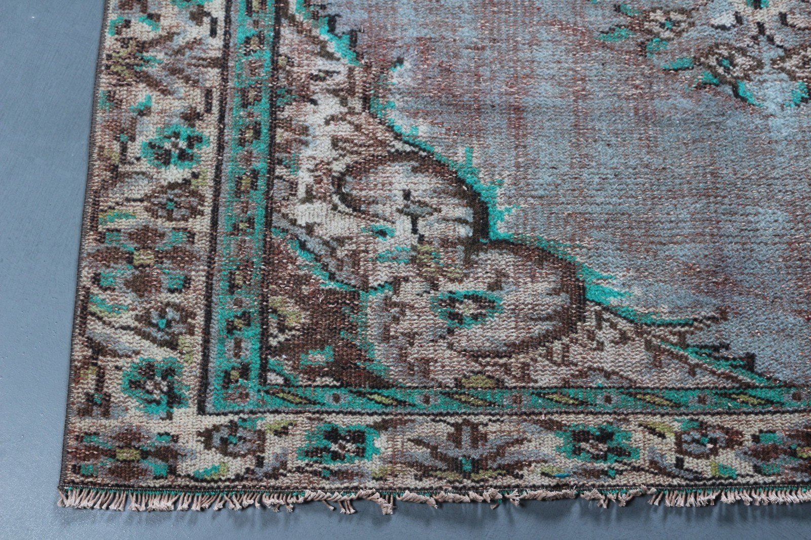 5,3×9 ft Vintage Rug, Turkish Rug, Blue Oriental Wool Rug