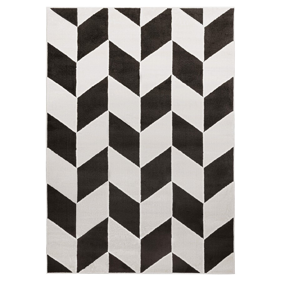 Lavin Rugs T9023 Optika 2′ x 3′ Chevron Rug, Cream Black/White – T9023-0203