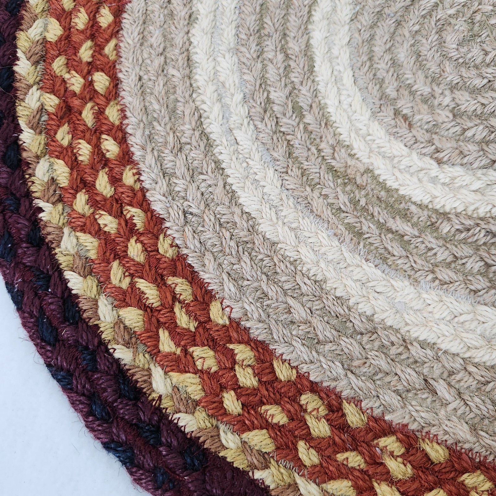 Earth Rug Autumn Oriele Stenciled Fall Leaves 20×27 Braided Jute Accent Rug Mat