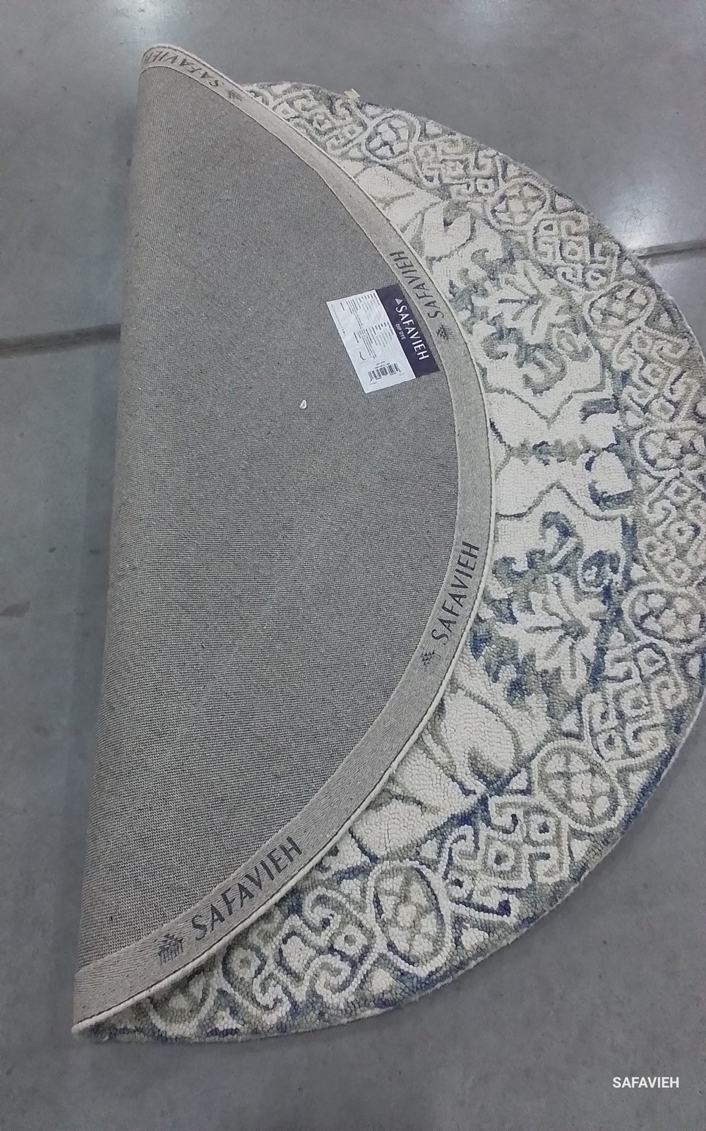 LIGHT BLUE / IVORY 5′-0″ x 5′-0″ Flaw in Rug Reduced Price 1172803326 DDY901L-5R