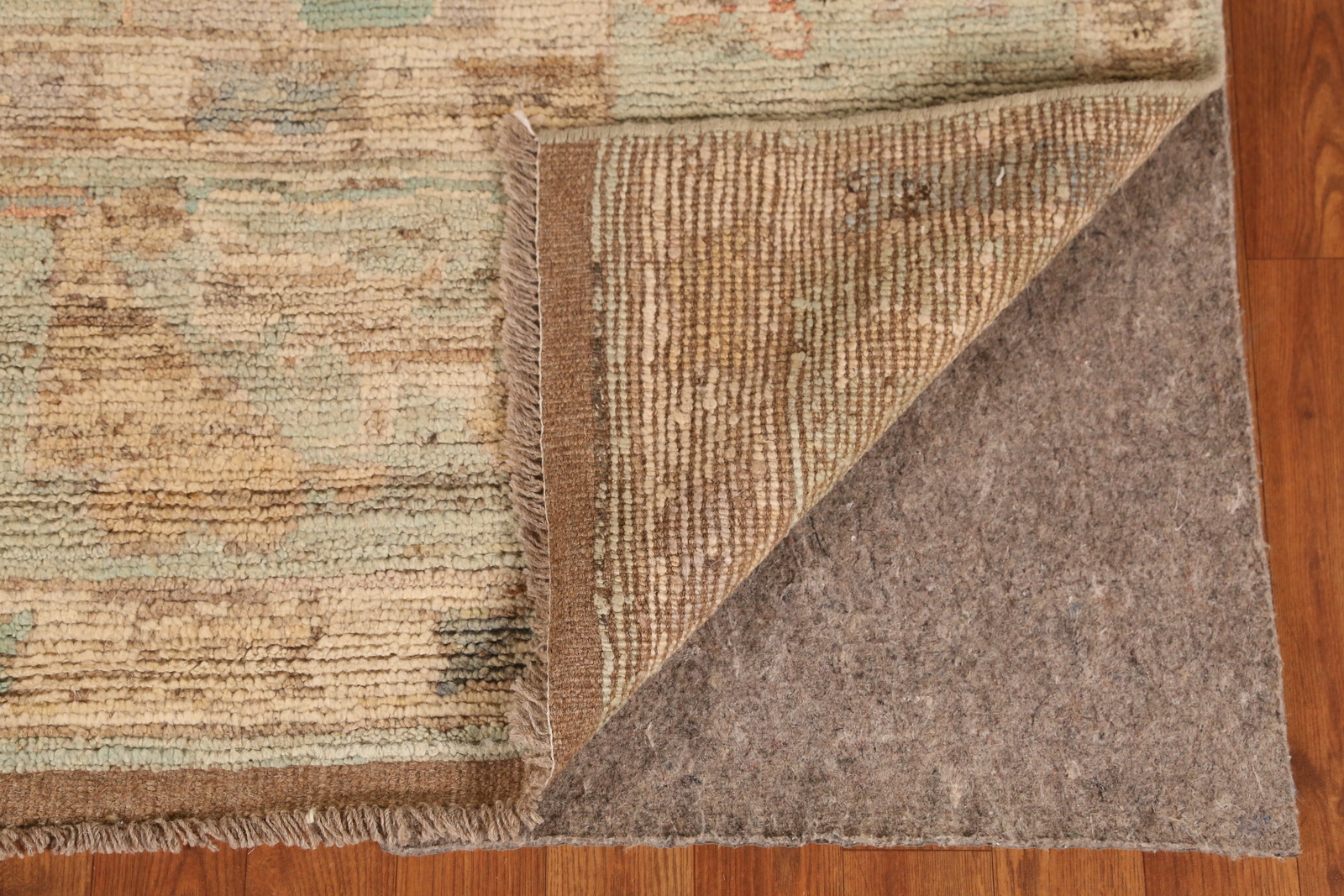 Vegetable Dye Traditional Oushak Turkish Area Rug Hand-Knotted Green 7×10 ft