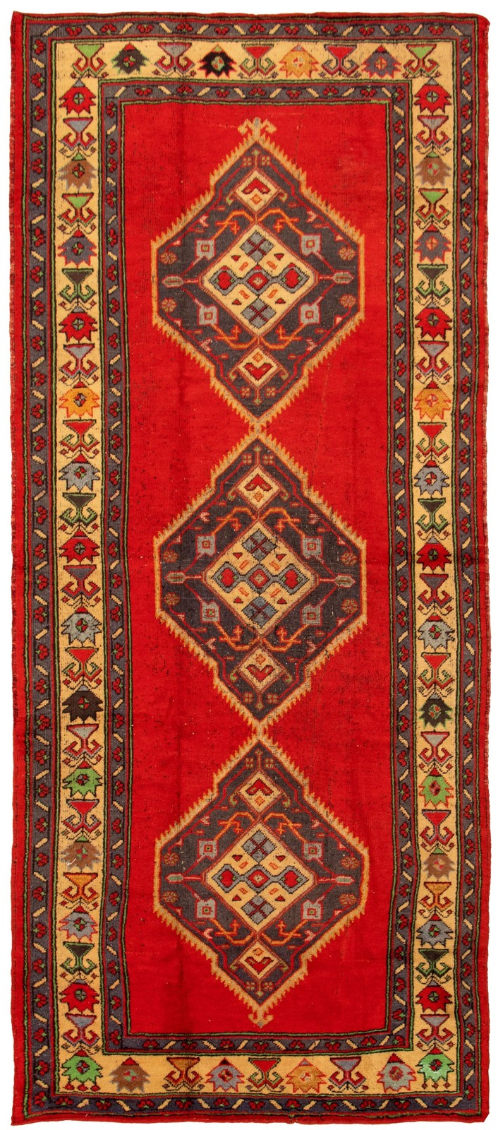 4’10” x 11’3″ Vintage Hand-knotted Runner Rug Traditional Oriental Wool Carpet